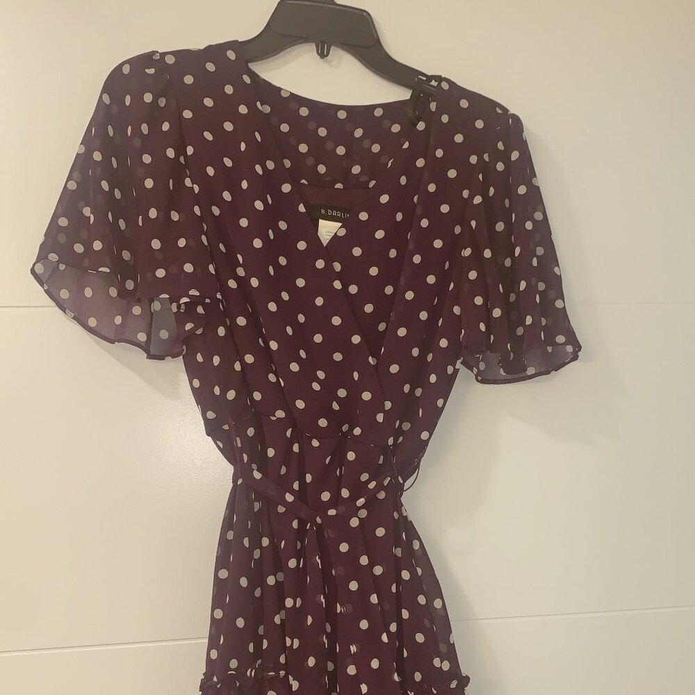 B. Darlin, Violet Polka Dot, Short Dress
